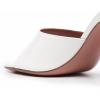 imageFSJ Women Square Open Toe Mules Slip On Chic Crystal Flared Heel Sildes Sandals Backless Fashion Wedding Dress Slipper Shoes Size 416 USWhite
