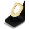 imageFSJ Women Square Open Toe Thong High Heel Sandals Gold Detail Chain Heel Flip Flops SlipOn Summer Mules Comfortable Sexy Slippers Size 416 USBlack