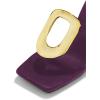 imageFSJ Women Square Open Toe Thong High Heel Sandals Gold Detail Chain Heel Flip Flops SlipOn Summer Mules Comfortable Sexy Slippers Size 416 USPurple