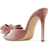 imageFSJ Women Stylish High Heels Mule Sandals Pointed Toe Bowknot Stilettos Slide Shoes Size 415 USPink