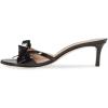 imageFSJ Women Summer Slip On Heeled Sandal Open Toe Bows Patent Cutout Ladies Dress Slide Slippers Size 415 USBlack