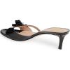 imageFSJ Women Summer Slip On Heeled Sandal Open Toe Bows Patent Cutout Ladies Dress Slide Slippers Size 415 USBlack