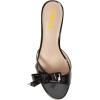 imageFSJ Women Summer Slip On Heeled Sandal Open Toe Bows Patent Cutout Ladies Dress Slide Slippers Size 415 USBlack