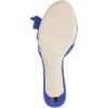 imageFSJ Women Summer Slip On Heeled Sandal Open Toe Bows Patent Cutout Ladies Dress Slide Slippers Size 415 USBlue