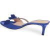 imageFSJ Women Summer Slip On Heeled Sandal Open Toe Bows Patent Cutout Ladies Dress Slide Slippers Size 415 USBlue