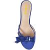 imageFSJ Women Summer Slip On Heeled Sandal Open Toe Bows Patent Cutout Ladies Dress Slide Slippers Size 415 USBlue