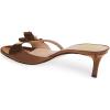 imageFSJ Women Summer Slip On Heeled Sandal Open Toe Bows Patent Cutout Ladies Dress Slide Slippers Size 415 USBrown
