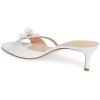 imageFSJ Women Summer Slip On Heeled Sandal Open Toe Bows Patent Cutout Ladies Dress Slide Slippers Size 415 USIvory