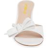 imageFSJ Women Summer Slip On Heeled Sandal Open Toe Bows Patent Cutout Ladies Dress Slide Slippers Size 415 USIvory