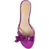 imageFSJ Women Summer Slip On Heeled Sandal Open Toe Bows Patent Cutout Ladies Dress Slide Slippers Size 415 USPurple