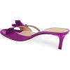 imageFSJ Women Summer Slip On Heeled Sandal Open Toe Bows Patent Cutout Ladies Dress Slide Slippers Size 415 USPurple