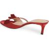 imageFSJ Women Summer Slip On Heeled Sandal Open Toe Bows Patent Cutout Ladies Dress Slide Slippers Size 415 USRed