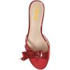 imageFSJ Women Summer Slip On Heeled Sandal Open Toe Bows Patent Cutout Ladies Dress Slide Slippers Size 415 USRed