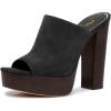 imageFSJ Women Open Toe Mules Platform Clogs Block High Heel Slides Sandal Wooden Chunky Heel Casual Summer Dressy Slippers Shoes Size 416 USBlack