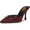 imageFSJ Women Pointed Closed Toe Stiletto High Heel Mules Sandals Slip On Strappy Bow Backless Casual Summer Dress Slipper Size 415 USMaroon