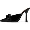 imageFSJ Women Pointed Toe Chain Stiletto Heels Slide Mules Dress Patent Leather Slip On Loafer Party Heeled Sandals Shoes Size 415 USBlack
