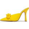 imageFSJ Women Pointed Toe Chain Stiletto Heels Slide Mules Dress Patent Leather Slip On Loafer Party Heeled Sandals Shoes Size 415 USYellow