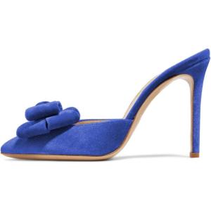 imageFSJ Women Stylish High Heels Mule Sandals Pointed Toe Bowknot Stilettos Slide Shoes Size 415 USBlue