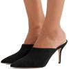 imageFSJ Women Basic Pointed Toe Mules Stiletto Heels Sandals Slip On Evening Party Shoes Size 415 USBlack