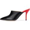 imageFSJ Women Basic Pointed Toe Mules Stiletto Heels Sandals Slip On Evening Party Shoes Size 415 USBlackred