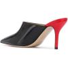 imageFSJ Women Basic Pointed Toe Mules Stiletto Heels Sandals Slip On Evening Party Shoes Size 415 USBlackred