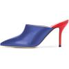 imageFSJ Women Basic Pointed Toe Mules Stiletto Heels Sandals Slip On Evening Party Shoes Size 415 USBluered