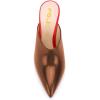 imageFSJ Women Basic Pointed Toe Mules Stiletto Heels Sandals Slip On Evening Party Shoes Size 415 USBrownred