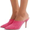 imageFSJ Women Basic Pointed Toe Mules Stiletto Heels Sandals Slip On Evening Party Shoes Size 415 USFuchsia