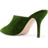 imageFSJ Women Basic Pointed Toe Mules Stiletto Heels Sandals Slip On Evening Party Shoes Size 415 USGreen