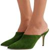 imageFSJ Women Basic Pointed Toe Mules Stiletto Heels Sandals Slip On Evening Party Shoes Size 415 USGreen