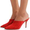 imageFSJ Women Basic Pointed Toe Mules Stiletto Heels Sandals Slip On Evening Party Shoes Size 415 USRed