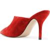 imageFSJ Women Basic Pointed Toe Mules Stiletto Heels Sandals Slip On Evening Party Shoes Size 415 USRed