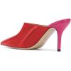 imageFSJ Women Basic Pointed Toe Mules Stiletto Heels Sandals Slip On Evening Party Shoes Size 415 USRedpink