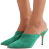 imageFSJ Women Basic Pointed Toe Mules Stiletto Heels Sandals Slip On Evening Party Shoes Size 415 USTurquoise