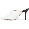 imageFSJ Women Basic Pointed Toe Mules Stiletto Heels Sandals Slip On Evening Party Shoes Size 415 USWhiteBlack