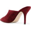imageFSJ Women Basic Pointed Toe Mules Stiletto Heels Sandals Slip On Evening Party Shoes Size 415 USWine