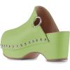 imageFSJ Women Casual Closed Toe Platform Mid Heel Slides Mules Backless Slip On Round Metal Studded Rivets Clogs Shoes Size 415 USGreen