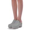 imageFSJ Women Casual Closed Toe Platform Mid Heel Slides Mules Backless Slip On Round Metal Studded Rivets Clogs Shoes Size 415 USGrey