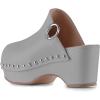 imageFSJ Women Casual Closed Toe Platform Mid Heel Slides Mules Backless Slip On Round Metal Studded Rivets Clogs Shoes Size 415 USGrey