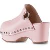 imageFSJ Women Casual Closed Toe Platform Mid Heel Slides Mules Backless Slip On Round Metal Studded Rivets Clogs Shoes Size 415 USLightpink