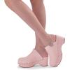 imageFSJ Women Casual Closed Toe Platform Mid Heel Slides Mules Backless Slip On Round Metal Studded Rivets Clogs Shoes Size 415 USLightpink