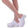 imageFSJ Women Casual Closed Toe Platform Mid Heel Slides Mules Backless Slip On Round Metal Studded Rivets Clogs Shoes Size 415 USWhite