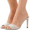 imageFSJ Women Casual Peep Toe Mule Sandals Stiletto High Heels Party Evening Shoe Size 415 M USBeige