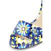 imageFSJ Women Casual Peep Toe Mule Sandals Stiletto High Heels Party Evening Shoe Size 415 M USBlue Flora