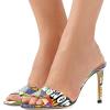 imageFSJ Women Casual Peep Toe Mule Sandals Stiletto High Heels Party Evening Shoe Size 415 M USCartoon
