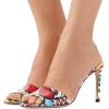 imageFSJ Women Casual Peep Toe Mule Sandals Stiletto High Heels Party Evening Shoe Size 415 M USColorful