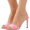 imageFSJ Women Casual Peep Toe Mule Sandals Stiletto High Heels Party Evening Shoe Size 415 M USLightpink