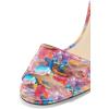 imageFSJ Women Casual Peep Toe Mule Sandals Stiletto High Heels Party Evening Shoe Size 415 M USPink Multi