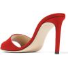 imageFSJ Women Casual Peep Toe Mule Sandals Stiletto High Heels Party Evening Shoe Size 415 M USRed