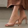 imageFSJ Women Casual Peep Toe Mule Sandals Stiletto High Heels Party Evening Shoe Size 415 M USSalmon